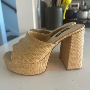 Platform Rattan Mule